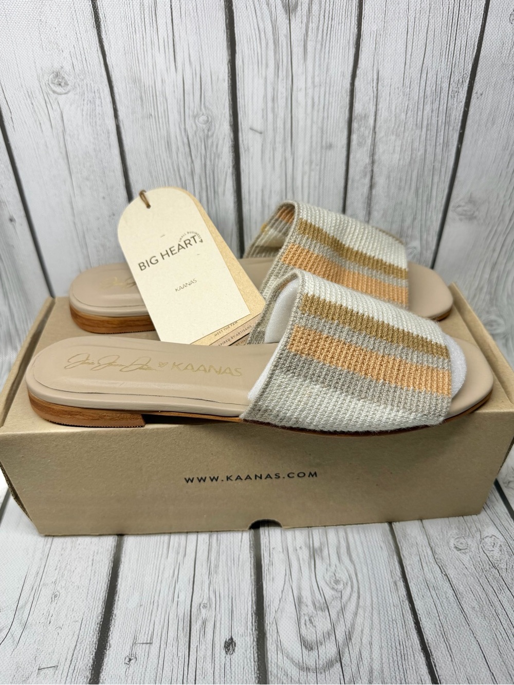 BRAND NEW Size 10 KAANAS Women's Jjd Bronte Handwoven Cotton Sandal, Peach,